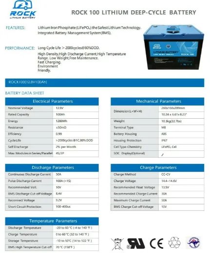 Picture of 4x Rock 12V 100Ah LiFePO4 Batteries