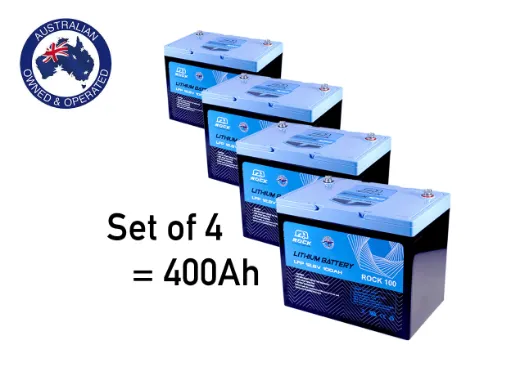 Picture of 4x Rock 12V 100Ah LiFePO4 Batteries