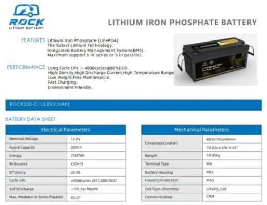 Picture of Rock-12-200 lithium battery